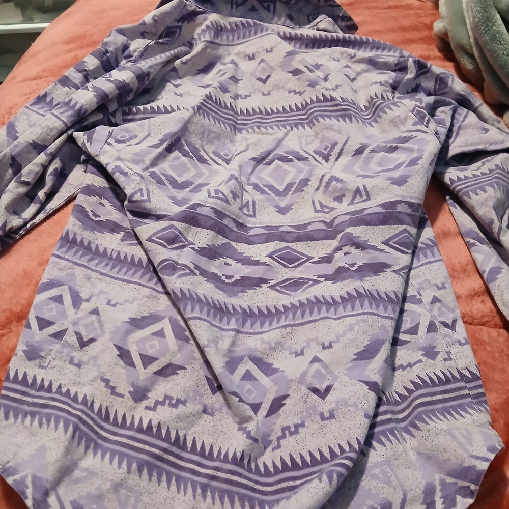 Roper Purple and White Geometric Shirt - Picture 8 of 8